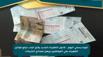 تنويه رسمي اليوم.. قانون الكهرباء الجديد يفتح الباب لرفع فواتير الكهرباء على المواطنين ويعزز مصالح الشركات